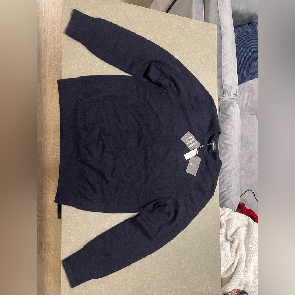 Naadam Navy Cashmere Sweater Brand New With Tags